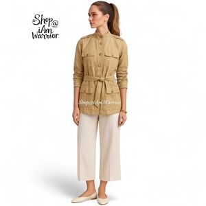 Linen NWT belted military style utility jacket *shop@iamwarrior